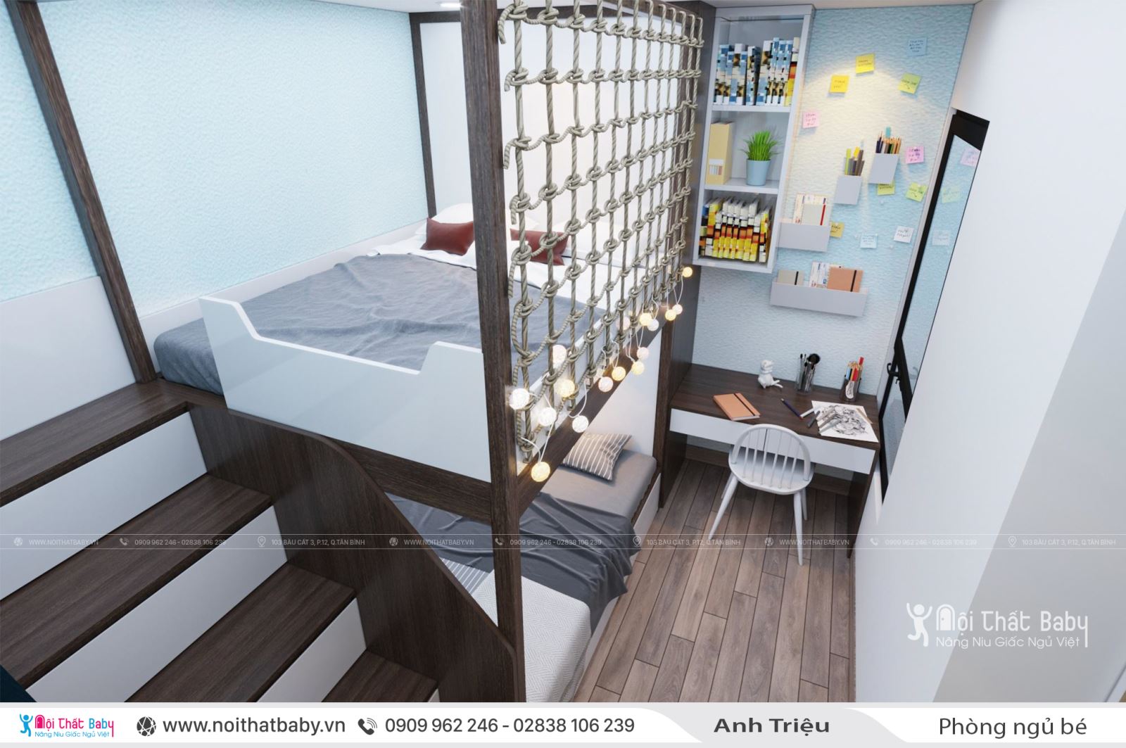 Thiết kế nội thất nguyên căn nhà anh Triệu tại Emerald Celadon City 72m2